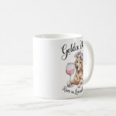Gouden Moeder Mok Loopt op Liefde en Wijn Grappige (Voorkant rechts)