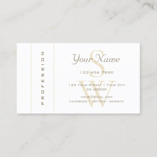 Gouden Moeder van de Parel Slang Patroon met Monog Visitekaartje (Achterkant)