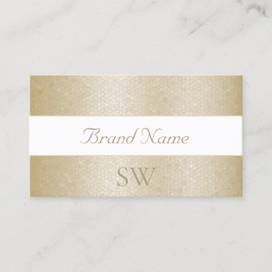 Gouden Moeder van de Parel Slang Patroon met Monog Visitekaartje (Voorkant)