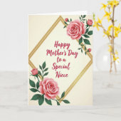 Gouden Moederdag Bloemkaart Kaart (Gele Bloem)