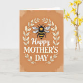 Gouden Moederdag Bug Kaart (Gele Bloem)