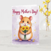 Gouden Moederdag Cadeaubon Kaart (Gele Bloem)