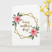 Gouden Moederdag Frame Kaart (Gele Bloem)