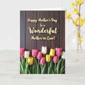 Gouden Moederdag Schoonmoeder Kaart (Gele Bloem)
