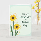 Gouden Moederdag Vrouw Kaart (Gele Bloem)