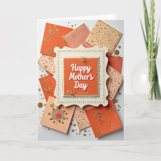 Gouden Moederdagkaart met Glitters Kaart (Voorkant)