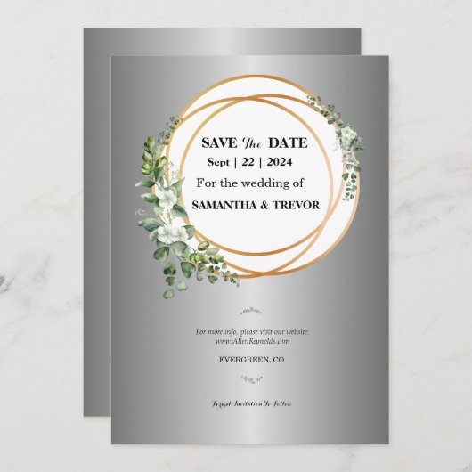 Gouden Momenten: Onze Save the Date Uitnodiging (Voorkant / Achterkant)