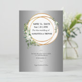 Gouden Momenten: Onze Save the Date Uitnodiging (Staand voorkant)