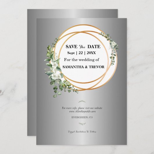 Gouden Momenten: Onze Save the Date Uitnodiging (Voorkant / Achterkant)