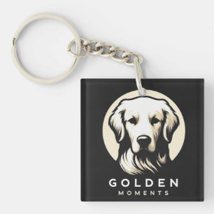 Gouden Momenten Slank Minimalisme Gouden Retriever Sleutelhanger