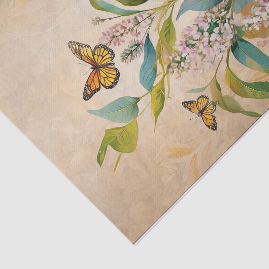 Gouden Monarch Milkweed & Meadow Tissue Paper Tissuepapier (Detail)