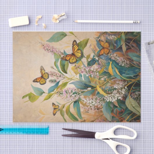 Gouden Monarch Milkweed & Meadow Tissue Paper Tissuepapier (Craft)