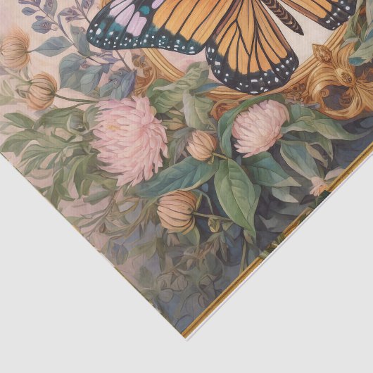 Gouden Monarch Wildflower Medaillon, prachtig Tissuepapier (Detail)