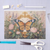 Gouden Monarch Wildflower Medaillon, prachtig Tissuepapier (Craft)