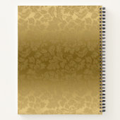 Gouden monochromatische damast notitieboek (Achterkant)