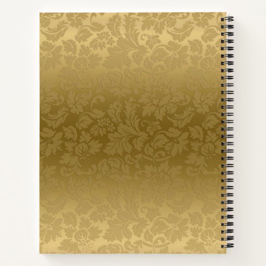 Gouden monochromatische damast notitieboek (Achterkant)