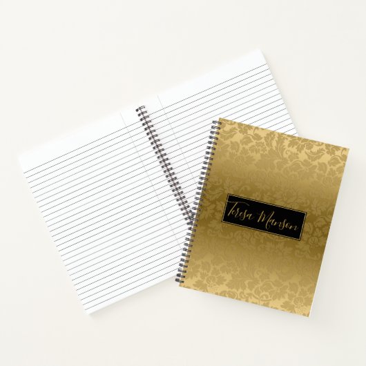 Gouden monochromatische damast notitieboek (Binnen)