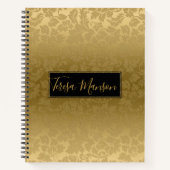Gouden monochromatische damast notitieboek (Voorkant)