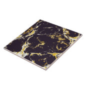 Gouden monochrome brupaper marmerende vloeibare ve tegeltje (Zijkant)