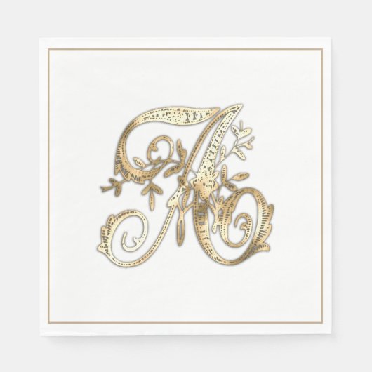   gouden monogram A Servet (Voorkant)
