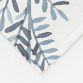 Gouden Monogram Azure Blauwe Botanische Bladeren B Fleece Deken (Hoek)