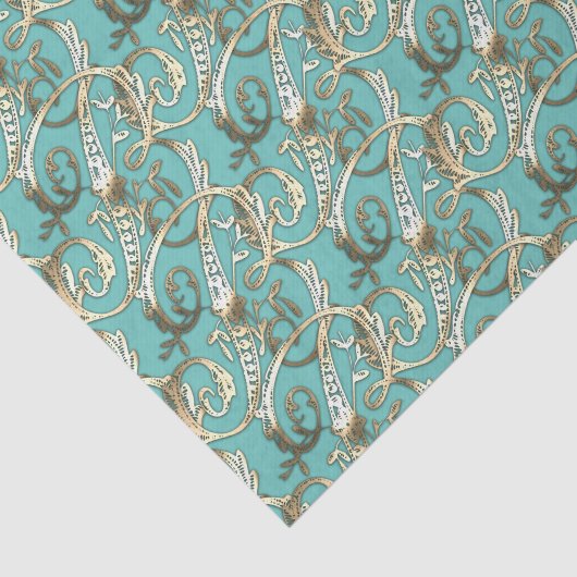   Gouden Monogram B-Weefseldocument Tissuepapier (Detail)