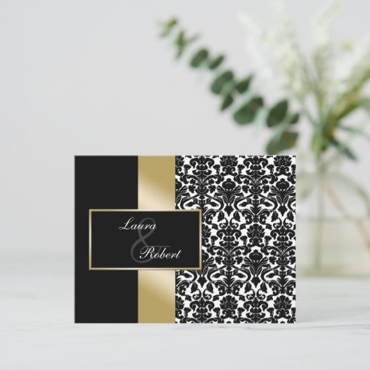 gouden monogram Bedankt Kaarten (Staand voorkant)