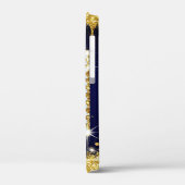 Gouden Monogram Beginletter A Met Blauwe Glitters Case-Mate iPhone Case (Achterkant / Links)