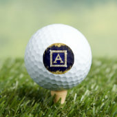 Gouden Monogram Beginletter A Met Blauwe Glitters Golfballen (Insitu Shirt)