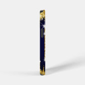 Gouden Monogram Beginletter A Met Blauwe Glitters iPhone Hoesje (Rechterkant)