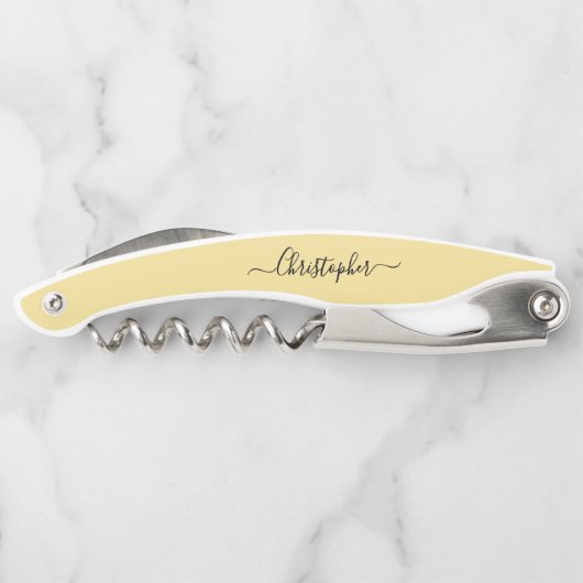 Gouden Monogram Bierwijn Kurkentrekker Flesopener (Achterkant)