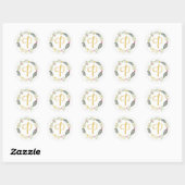 Gouden Monogram Blad P Ronde Sticker (Vel)