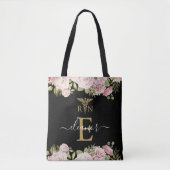 Gouden Monogram Bloem Verpleegkundige Afstudeer T Tote Bag (Voorkant)