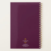 Gouden Monogram Bourgogne Moderne Elegante Zaken Planner (Achterkant)