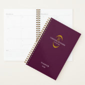 Gouden Monogram Bourgogne Moderne Elegante Zaken Planner (Display)