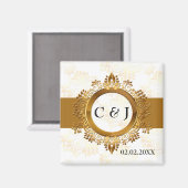 gouden monogram bruiloft met uitzondering van datu magneet (Voorkant / Achterkant)