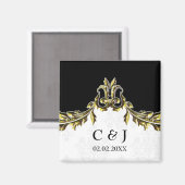 gouden monogram bruiloft met uitzondering van datu magneet (Voorkant / Achterkant)