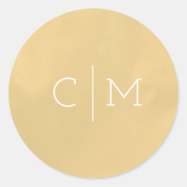 Gouden Monogram Bruiloft Monogram Ronde Sticker