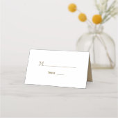Gouden Monogram Bruiloft Plaatskaartje (Voorkant)
