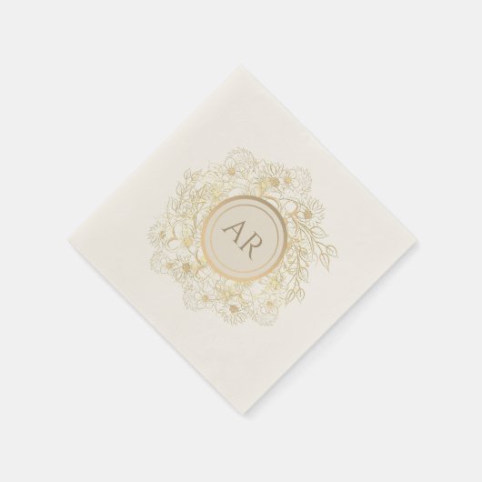  gouden monogram bruiloft servet (Hoek)