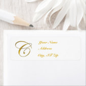 Gouden Monogram C-Adresetiketten Etiket (Insitu)