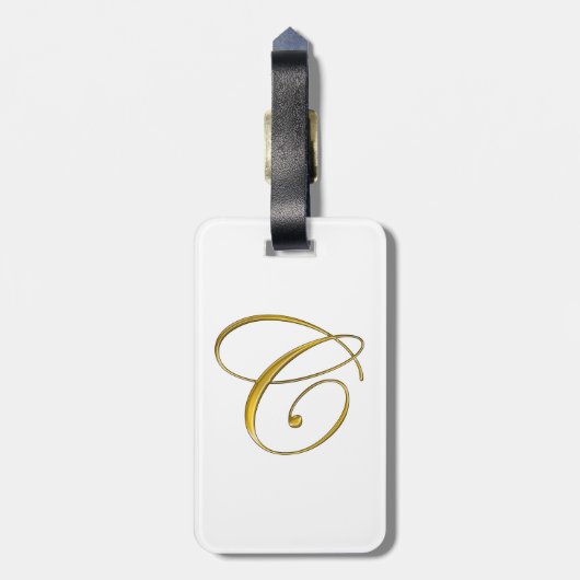 Gouden Monogram C-Bagagelabel Bagagelabel (Achterkant verticaal)