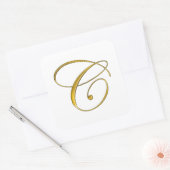Gouden Monogram C-Stickers Vierkante Sticker (Envelop)