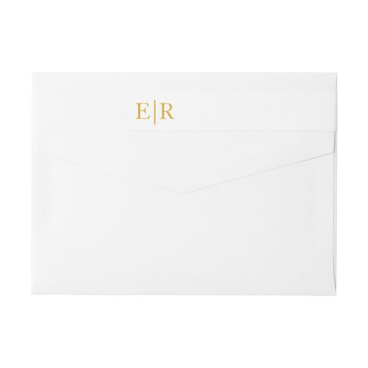 Gouden Monogram Calligrafie Huwelijks Retouradres (Achterkant)