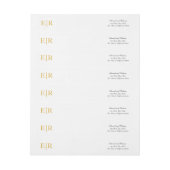 Gouden Monogram Calligrafie Huwelijks Retouradres (Vel)