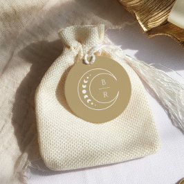 Gouden Monogram Celestial Monogram Bruiloft Bedankjes Labels