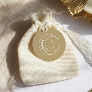 Gouden Monogram Celestial Monogram Bruiloft Bedankjes Labels