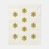 Gouden Monogram  Classic Mozaïek Hexagon Tegel Fleece Deken (Voorkant)