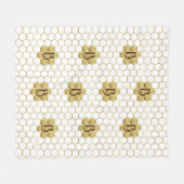 Gouden Monogram Classic Mozaïek Hexagon Tegel Fleece Deken (Voorkant (Horizontaal))