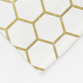 Gouden Monogram Classic Mozaïek Hexagon Tegel Fleece Deken (Hoek)